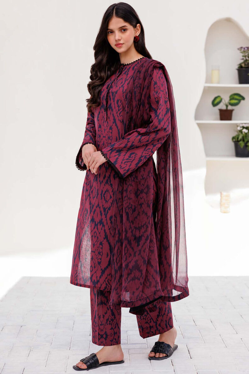 CHARIZMA - 3Pc Karandi Printed Shirt With Karandi Printed Dupatta and Trouser. - Image 3