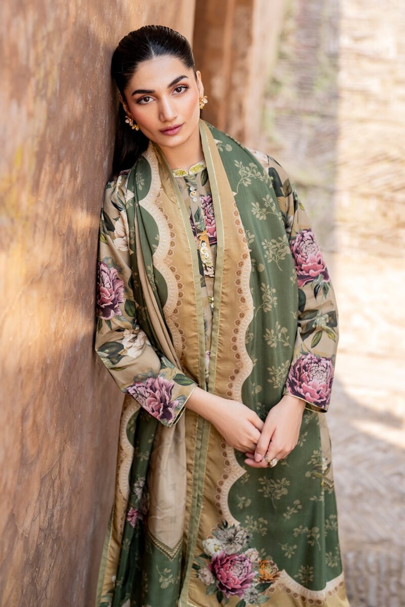 BAROQUE - 3PC Digital Printed Karandi Shirt With Karandi Printed Dupatta And Trouser. - Image 6