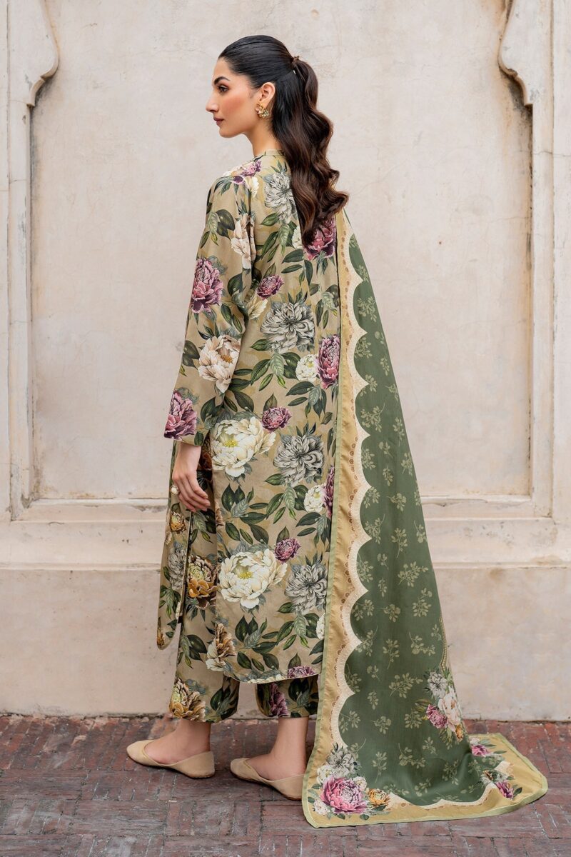 BAROQUE - 3PC Digital Printed Karandi Shirt With Karandi Printed Dupatta And Trouser. - Image 4