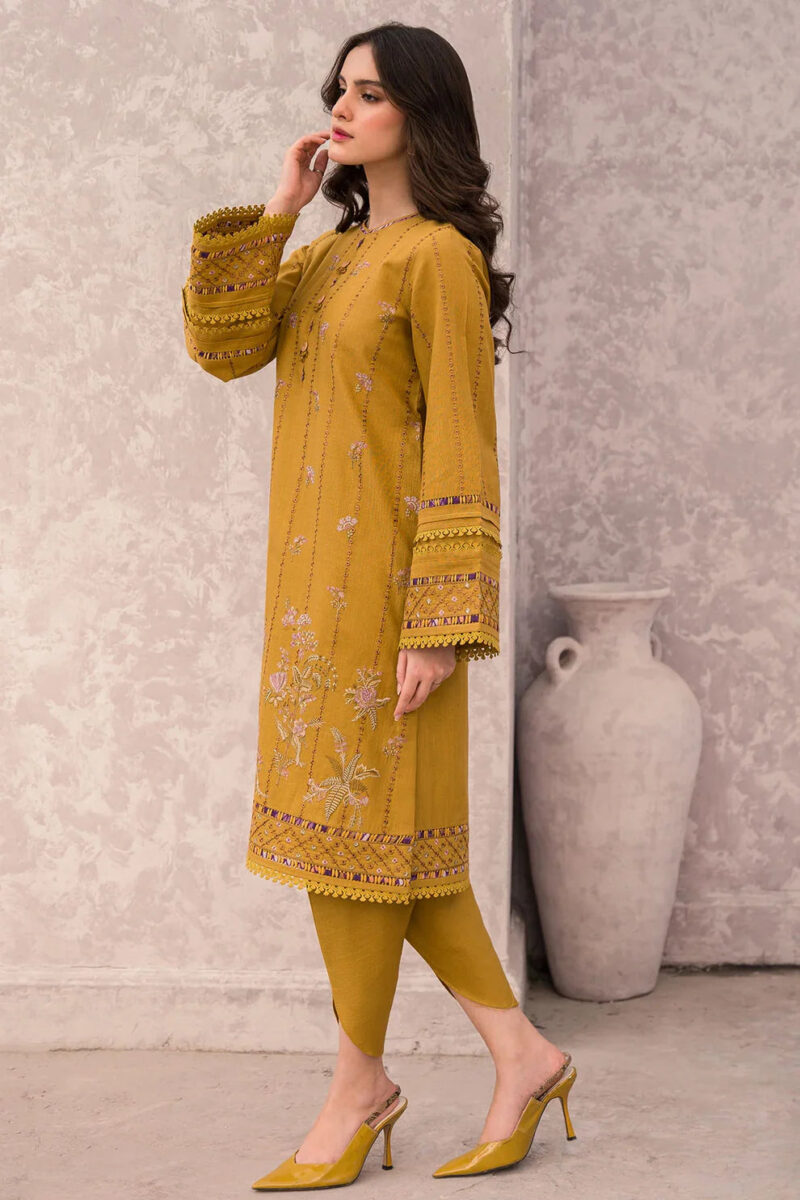 Jazmin 3-PC Dhanak Embroidered Ensemble with Luxury Wool Print Shawl - Image 3