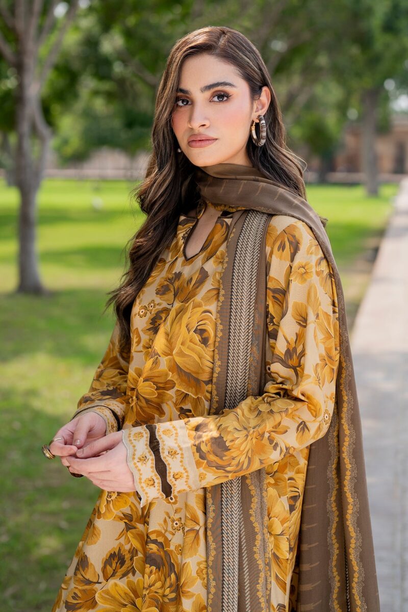 BAROQUE - 3PC Digital Printed Karandi Shirt With Karandi Printed Dupatta And Trouser. - Image 6