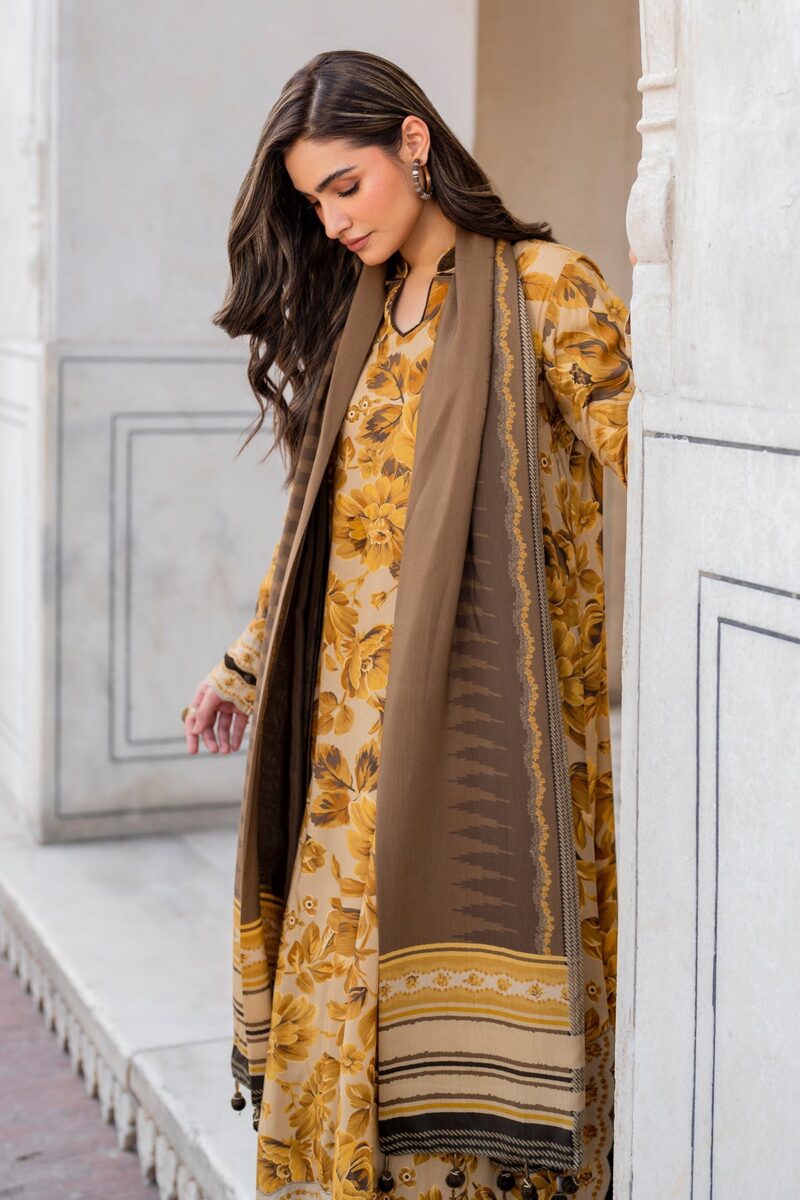 BAROQUE - 3PC Digital Printed Karandi Shirt With Karandi Printed Dupatta And Trouser. - Image 4