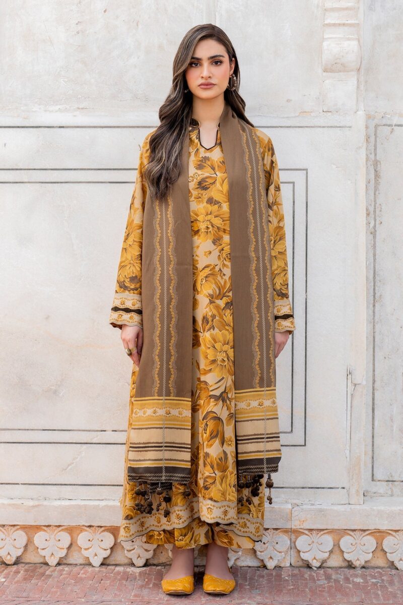 BAROQUE - 3PC Digital Printed Karandi Shirt With Karandi Printed Dupatta And Trouser. - Image 2