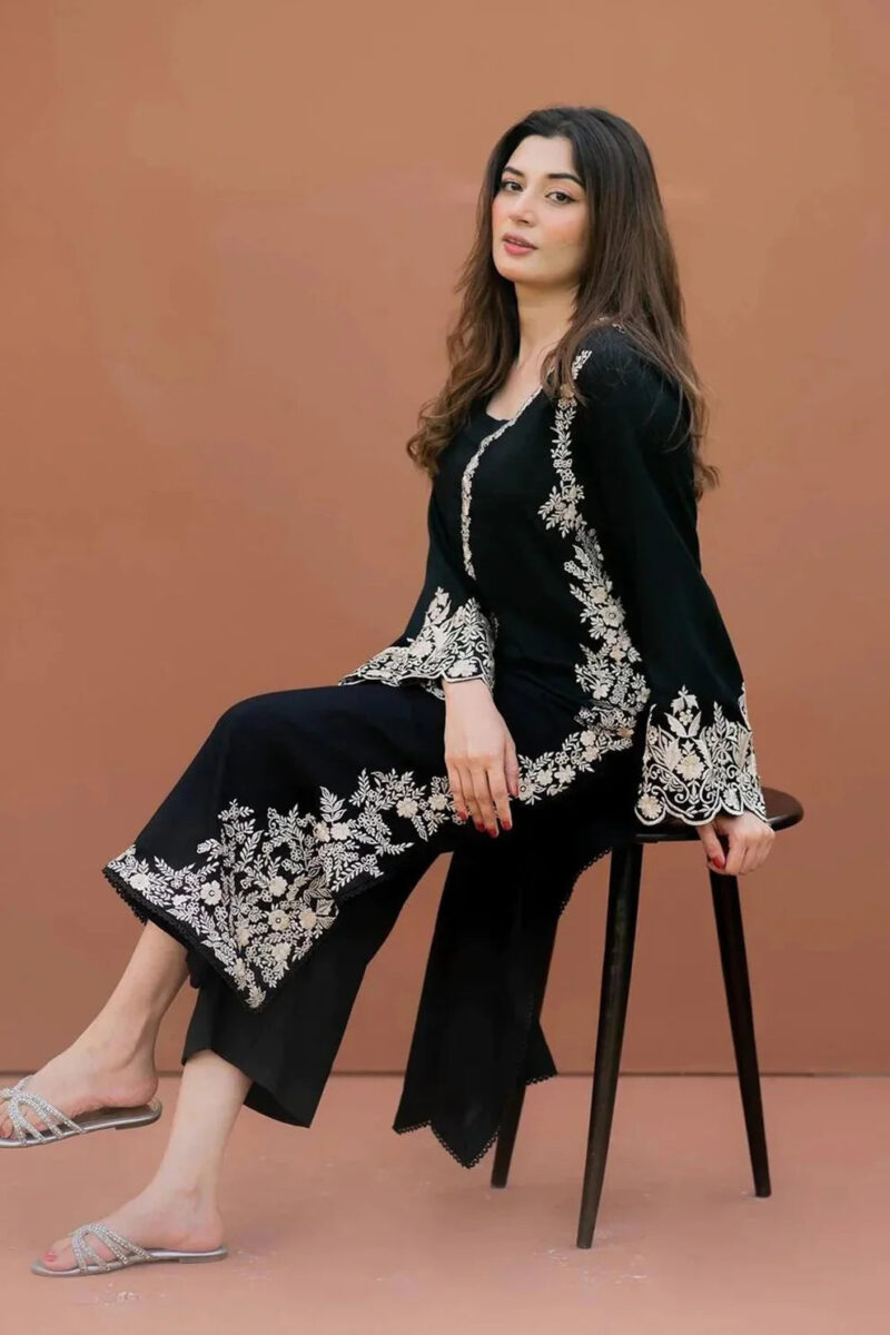 LAJWANTI - 2-Piece Embroidered Dhanak Shirt and Trouser - Image 2