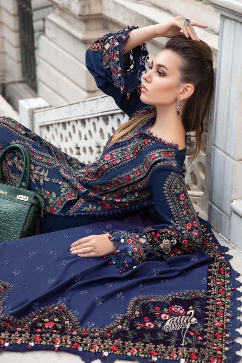 Maria B 2025 Summer Luxury Collection – Elegant 3-Piece Embroidered Lawn Suit - Image 3