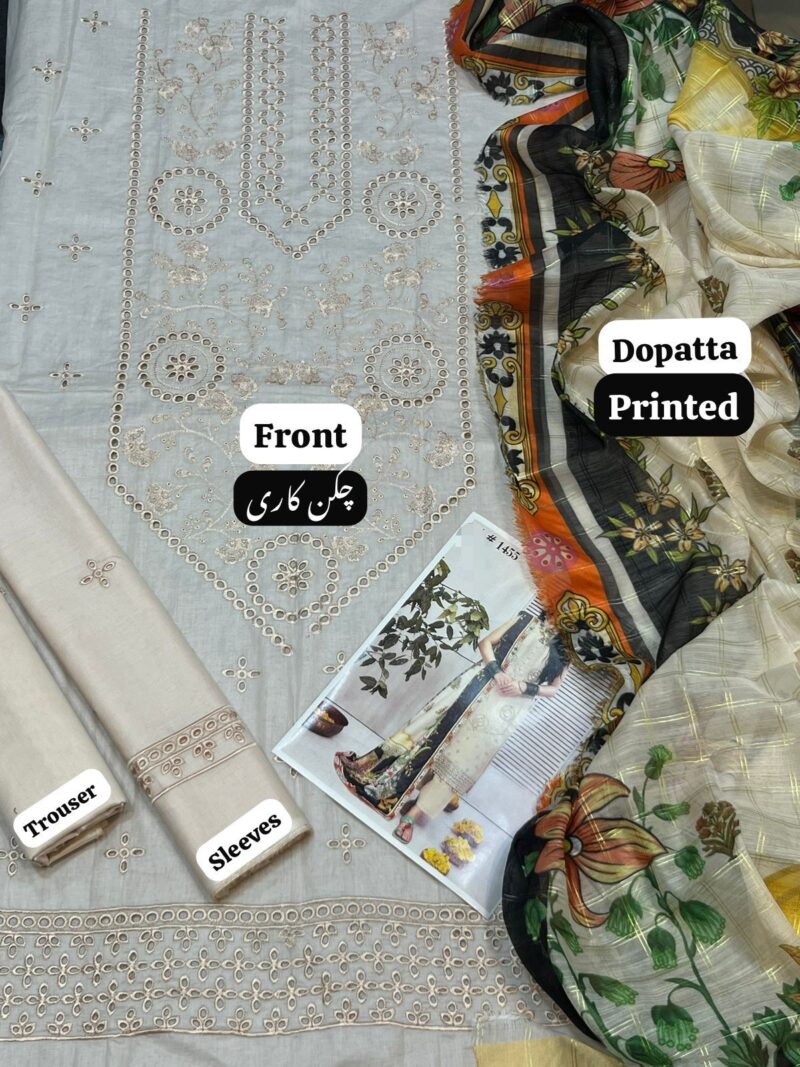 Cross Stich Luxury collection  Lawn with Diamond Dopatta - Image 2