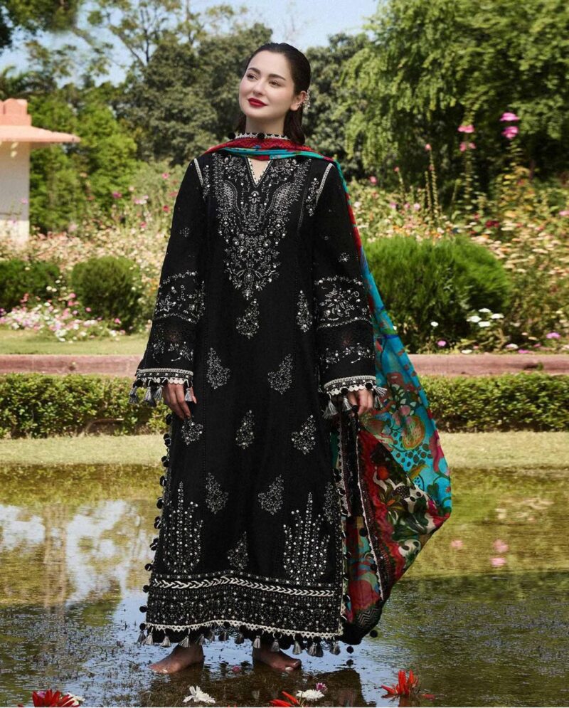 Asim jofa Luxury collection  Lawn with Chiffon  Emb Dopatta