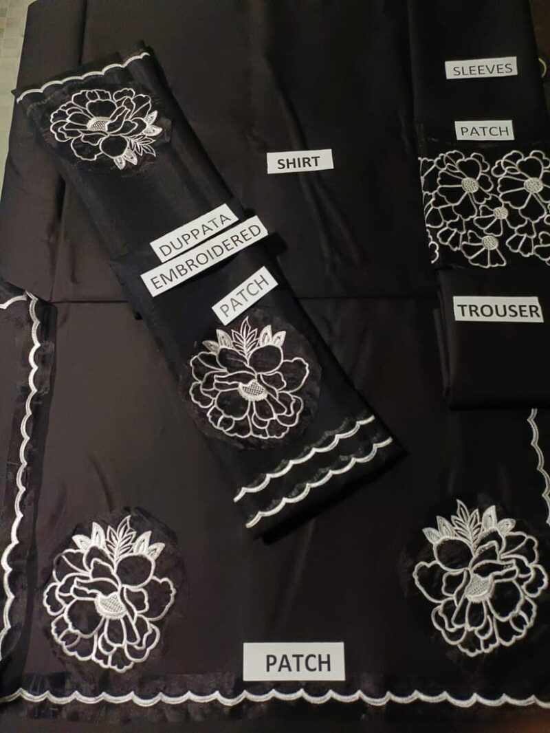 Nisa Unstitched 3 piece embroidered summer suit - Image 2
