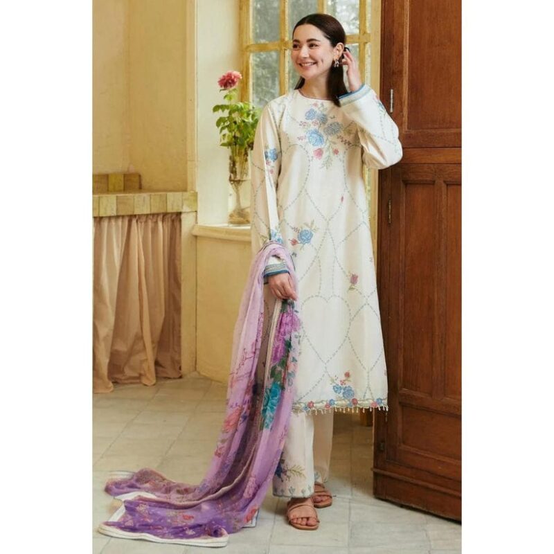 Zara Shah Jahan  unstitched 3 piece embroidered summer suit.